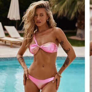 Super pretty metallic light pink Hello Molly bathing suit top!!! Never been worn